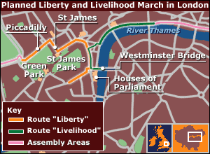 Map of march route