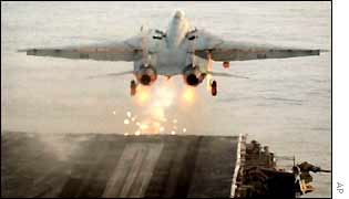 US jet leaves carrier