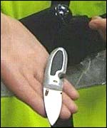 Person holding knife