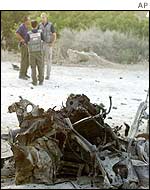 Wreckage from car bomb