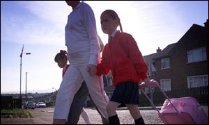 Children walking to school
