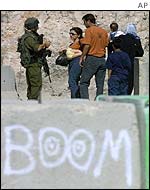 Travellers are questioned at a West Bank checkpoint