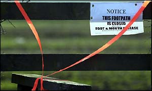 Closed footpath in Cumbria