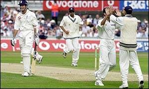 Michael Vaughan added only 13 runs to his overnight score