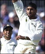 Harbhajan Singh celebrates