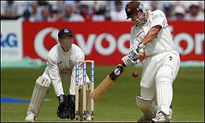 Hollioake hammers a six against Sussex