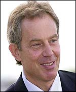 Tony Blair at Heathrow