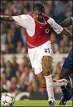 Kanu has made three appearances for Arsenal this season