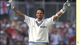 Rahul Dravid celebrates