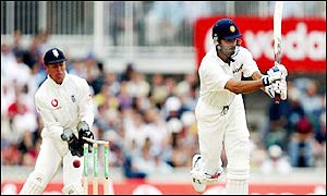 India's Harbhajan Singh is clean-bowled