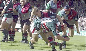 Leicester's front row were far too strong for Quins 