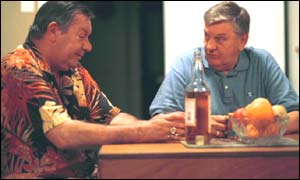 Michael Elphick as Harry and Derek Martin as Charlie in EastEnders