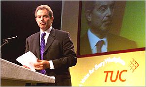 Tony Blair at last year's TUC conference