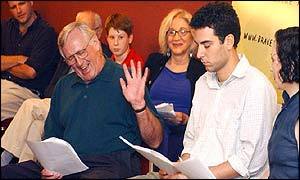 Actors read a scene from Charles Evered's play, Adopt a Sailor