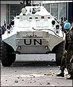 UN vehicle in Freetown