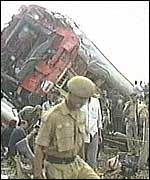 Train wreckage in Bihar 