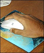 Hand on mouse