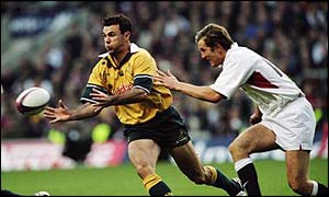 Joe Roff in action for Australia against England