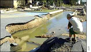 Cracked road at Sommieres