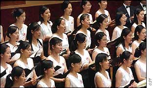 A choir in Taiwan takes part in the requiem for 11 September