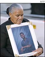 A mourner at Ground Zero