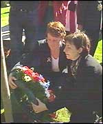 A wreath was laid at the tree planted at Belfast City Hall