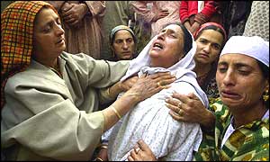 Family grieving at Kashmir funeral