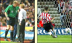 Saints manager Gordon Strachan is sent from the touchline during the first half after rowing with the fourth official but Marion Pahars gives them the points with a penalty kick
