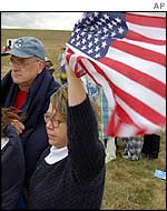 Mourners at crash site near Shanksville