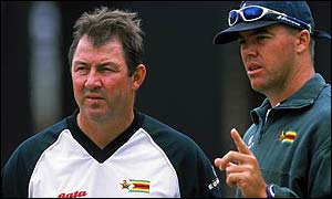 Zimbabwe coach Geoff Marsh and all-rounder Heath Streak