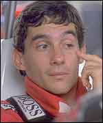 Ayrton Senna sits in his McLaren in 1988
