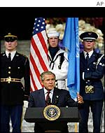 President Bush addressing the United State Reception