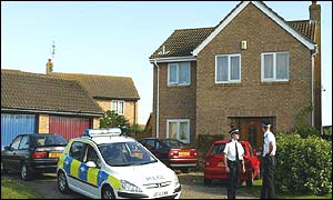 Police outside Detective Constable Brian Stevens' house