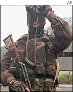 Georgian soldiers in the Pankisi gorge