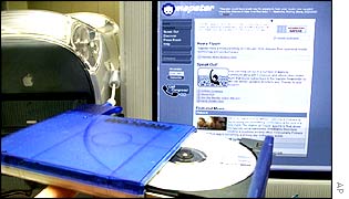 Napster website with CD