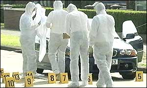 The scene was cordoned off after the shooting