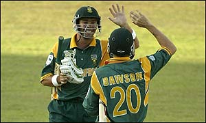 Dawson hit a four with the game's last ball