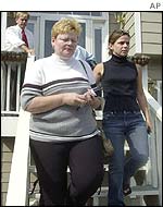 Eunice Stone (left) leaves her home