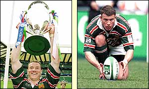 Stimpson wins all three domestic competitions with Leicester in the 2000-01 season