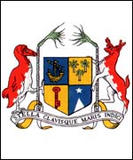 Mauritius coat of arms featuring 