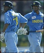 Batsmen Mohammed Kaif and Rahul Dravid