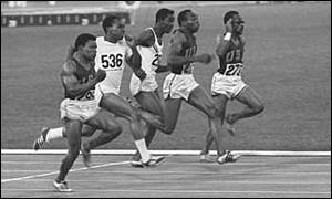Jim Hines becomes the first man to run under 10 seconds when he clocks 9.95 at the Mexico Olympics in 1968 