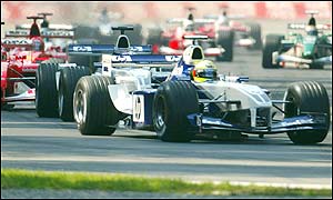 Ralf Schumacher takes an early lead in Monza