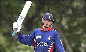 Ronnie Irani reaches exactly 100 before giving a return catch to spin bowler Mohammed Rafique 