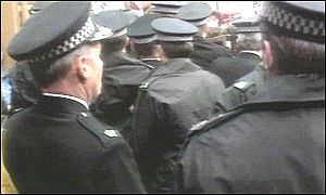 police on demo