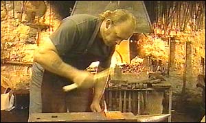Stan Pike at work in his forge