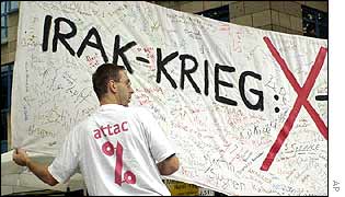 German protester against the war in Iraq