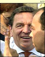 Chancellor Schroeder at a campaign rally