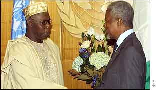 President Olesugun Obasanjo meets UN Kofi Annan