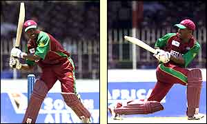 Brian Lara in action against Kenya in the ICC Champions Trophy